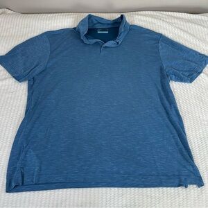 PGA Tour Performance Golf Short Sleeve Collared Polo Mens 2XL Blue Lightweight